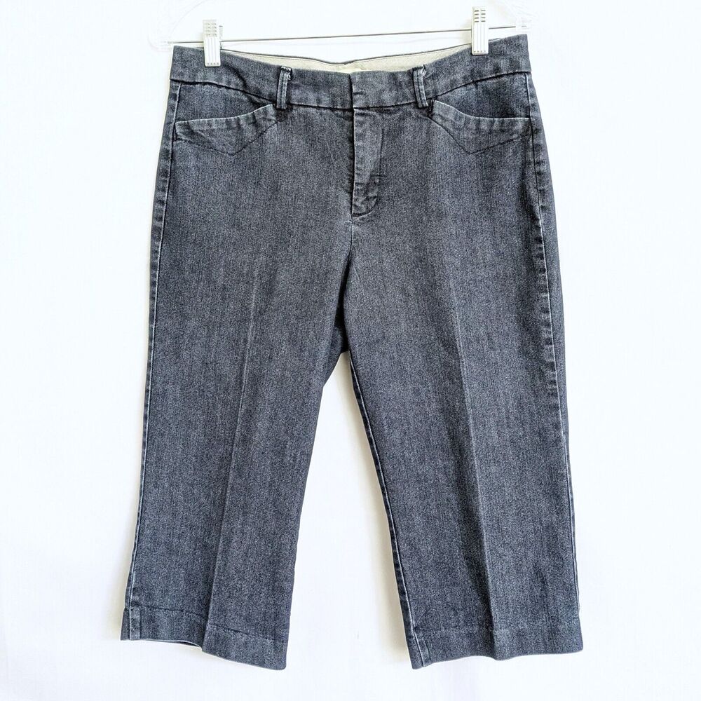 Dockers Womens Size 6 Denim Bermuda Shorts Dark Wash Stretch Knee Length Jorts